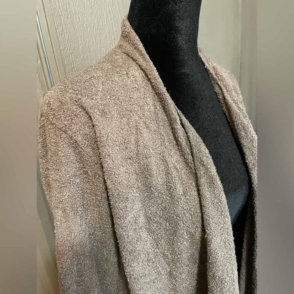 BAREFOOT DREAMS Island Wrap Open Front Cardigan Taupe CozyChic Lite Soft S/M - Picture 13 of 16